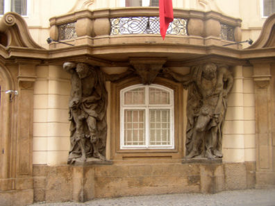 PRAGUE: The many blocks of beautiful Art Nouveau architecture in Prague were a delight; but of the dozens of photos we took of such buildings, this is the only one that made it home, showing two heavily burdened men holding up a balcony.