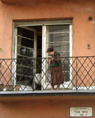 BUDAPEST: This woman seemed to be trying to capture the dying light as dusk fell to work on her knitting.