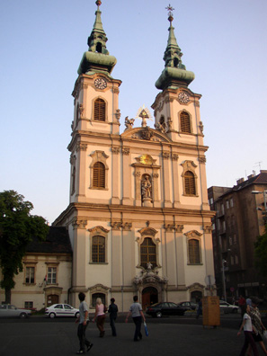 BUDAPEST: St. Anne's Church on the square at Moszkva ter. Typical Hungarian church architecture. Originally built 14th century.