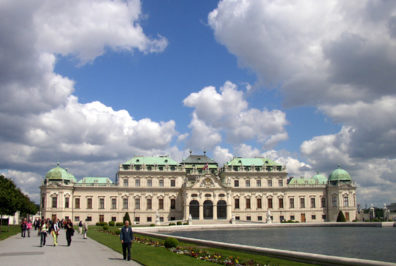 VIENNA: This part of the Schloss Belvedere was built 1721-1723 by Johann Lukas von Hildebrant for Prince Eugene of Savoy. Now home of the Austrian Gallery.