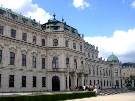 VIENNA: This side of the palace faces the long garden which slopes down to the Lower Belvedere.