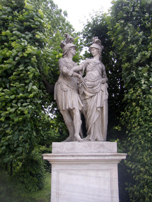 VIENNA: Concord disarms War. The Hapsburg's fancied themselves diplomatic keepers of the peace, whatever the rest of the world may have thought of them, as this statuary group testifies.