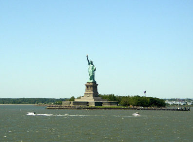 NEW YORK: From the deck of the Staten Island Ferry.