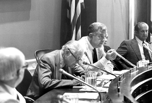 Foley chairing a committee 1975.