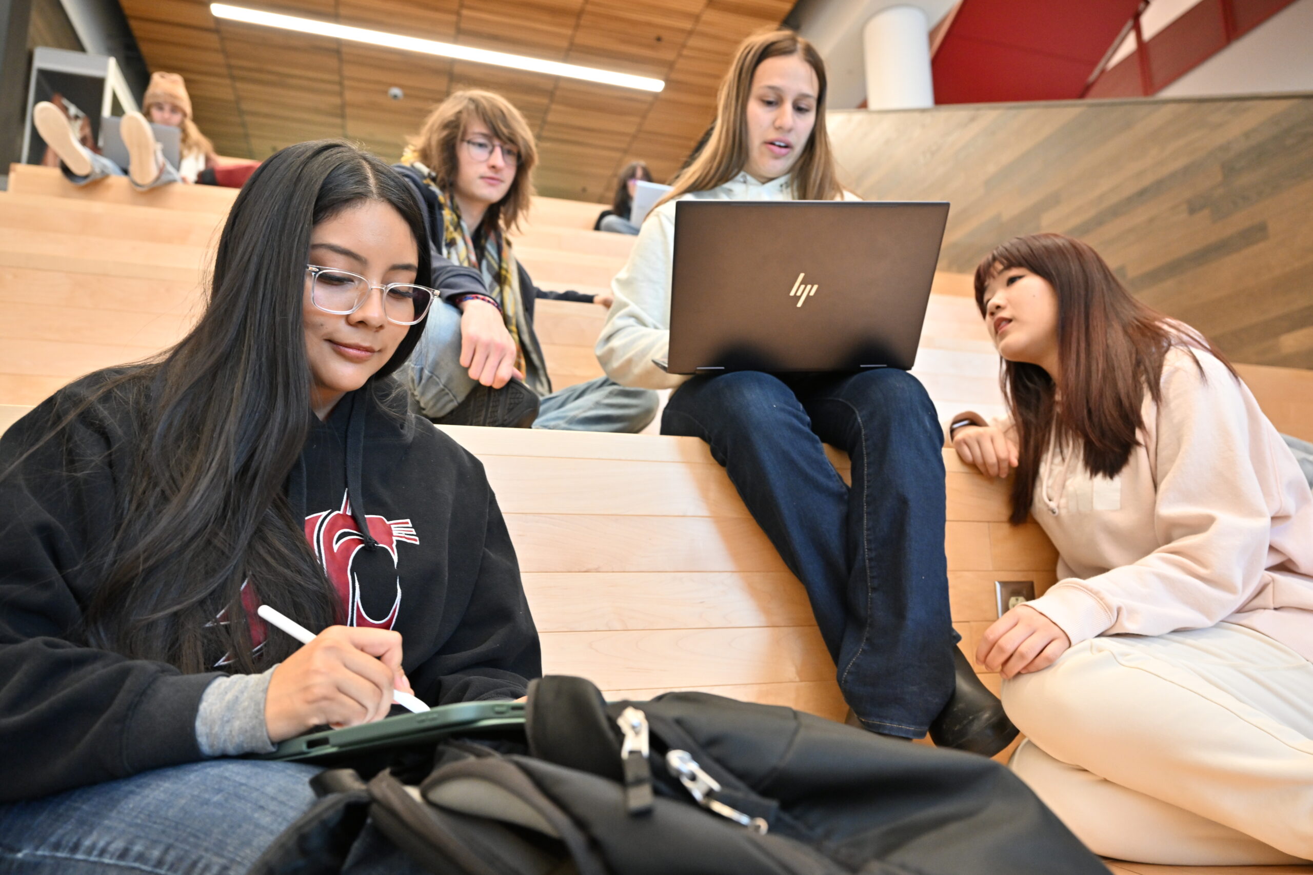 Students meeting in the Spark.