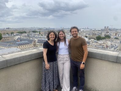 Kendall Lyons with her two mentors from studying abroad in Paris.