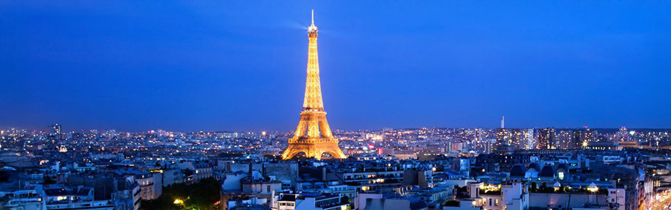 View of Paris, featuring the Eiffel Tower.