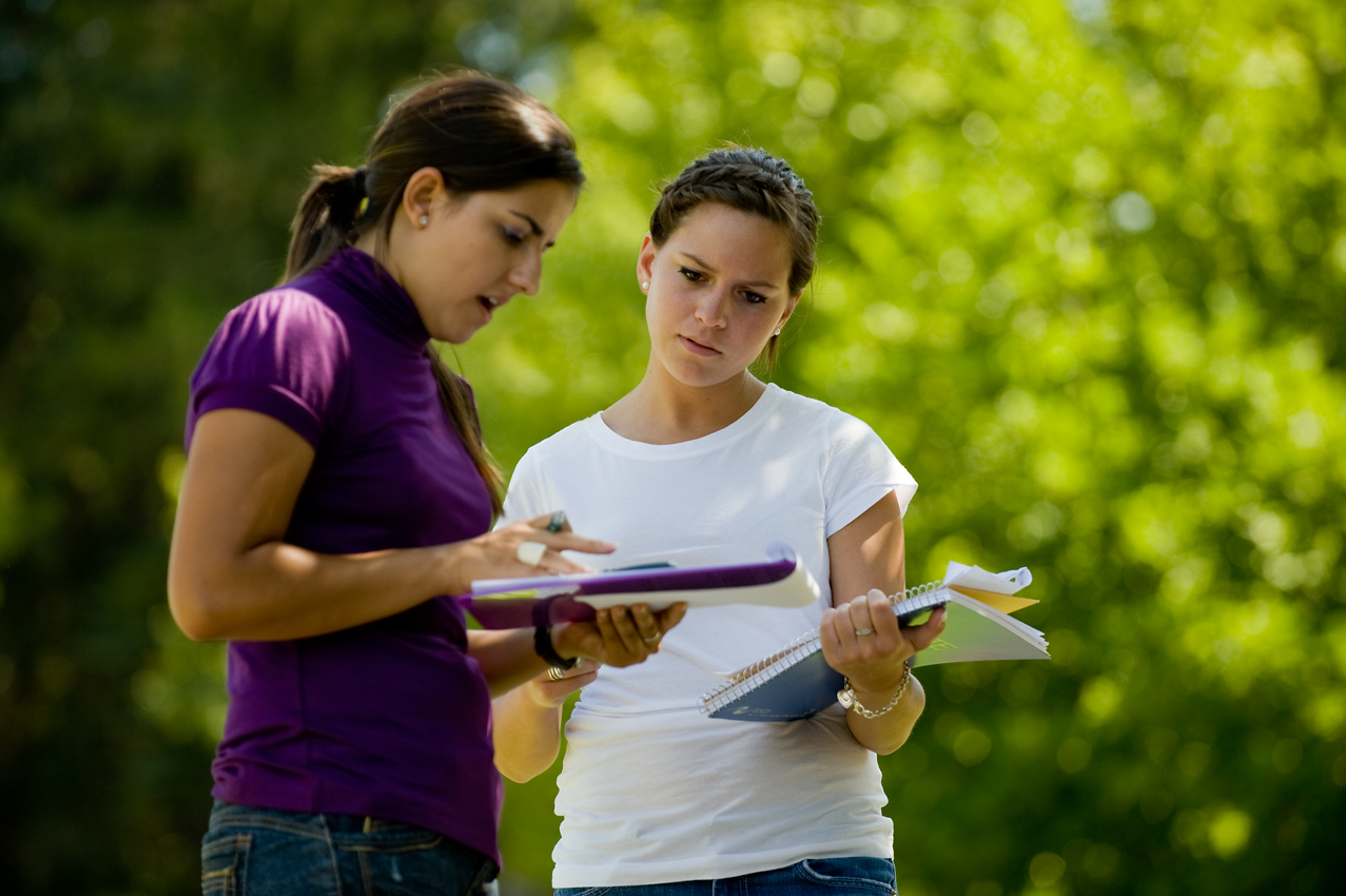 Image of two civil engineering students talking