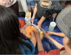 Chem club making slime.
