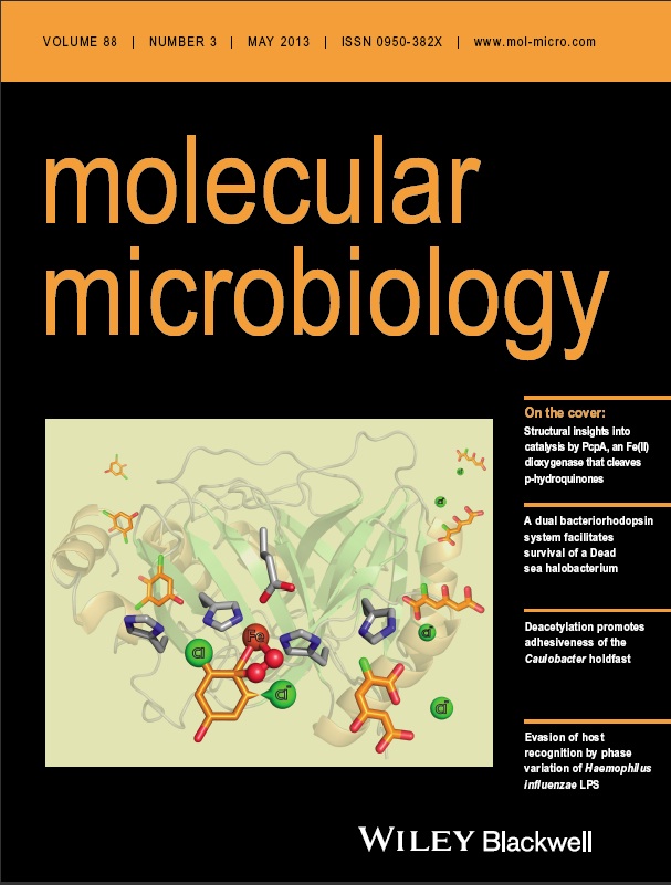 Journal cover: Molecular Microbiology.