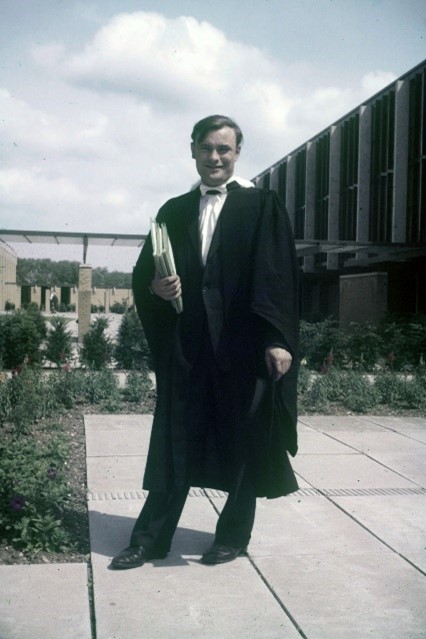 David Roundhill in graduation gown