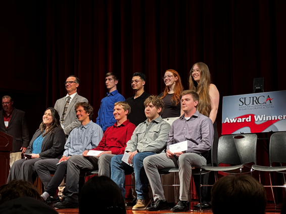 SURCA awardees on stage.