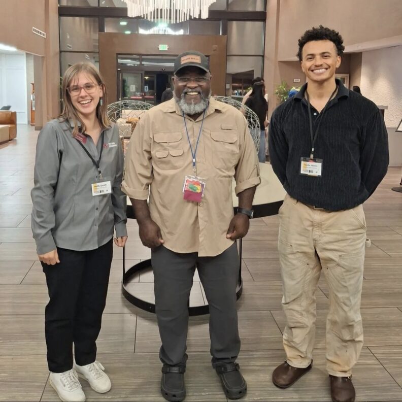 Pictured left to right: Molly Quade (Masters Student), Alan Woods (WASBA President) and Taydin Macon (Ph.D Student)