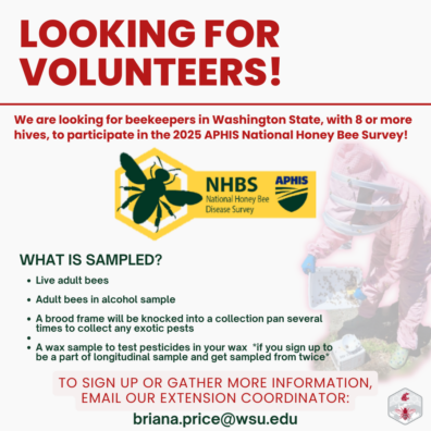 Advertisement for APHIS National honey bee survey