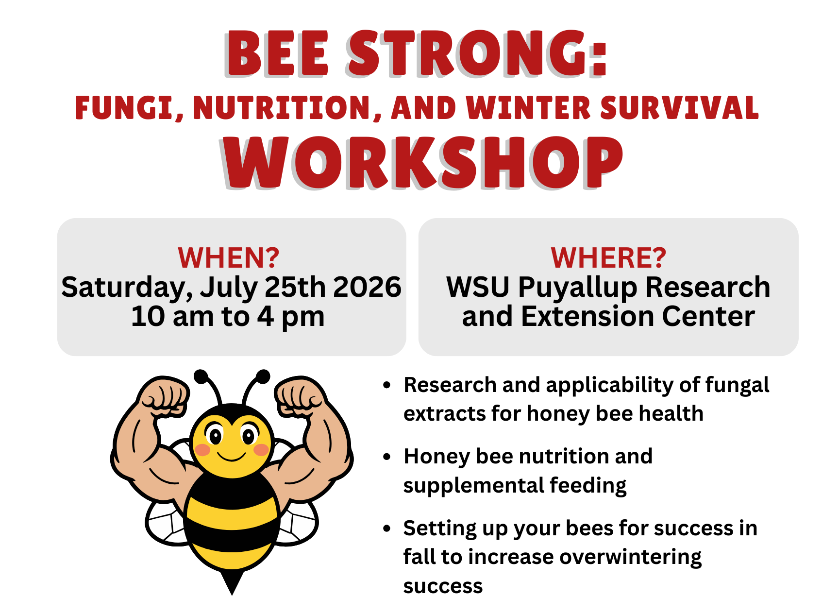 Bee Strong Workshop advertisement