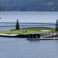 A floating golf green.