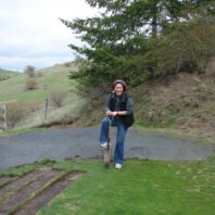 A person with a shovel.