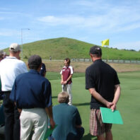 People watching a presenter.