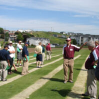 People looking at plots.