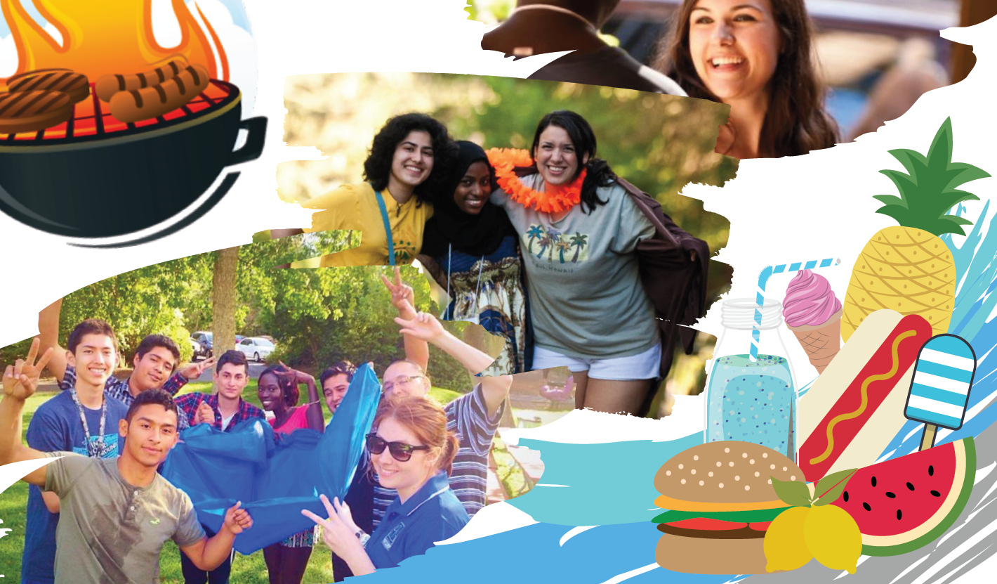 Students enjoying food and activities during the LSAMP Welcome back BBQ and Orientation from previous years.