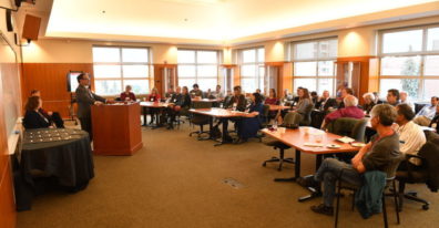 Provost Dan Bernardo speaking at 2017 Celebration of Assessment Excellence.