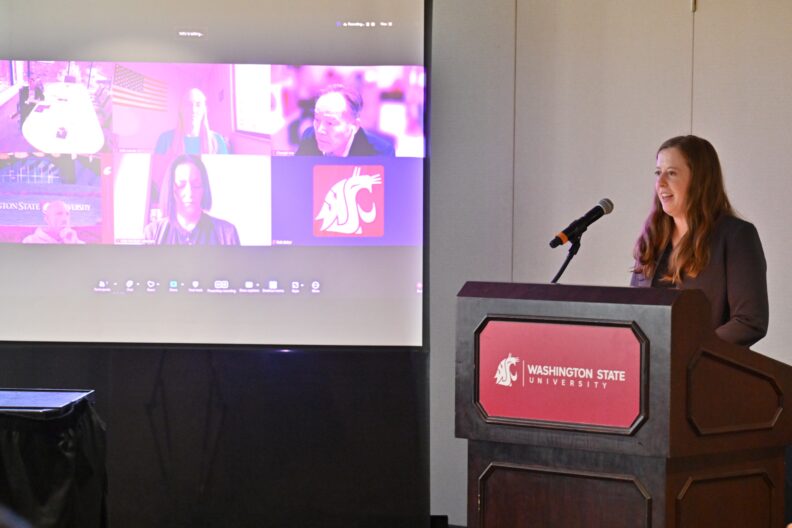 ACE Director Lindsey Brown speaking at 2024 Celebration of Assessment Excellence