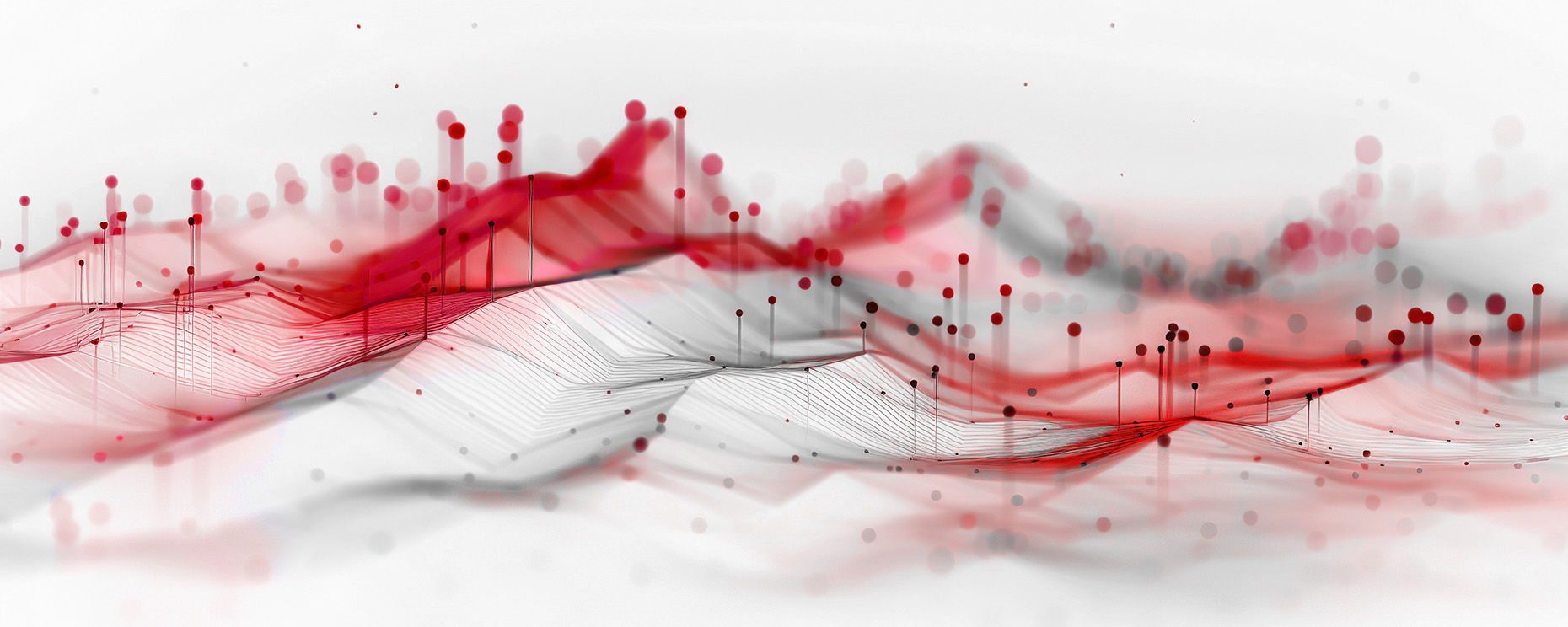 Abstract digital art depicting a three dimensional mapping of computer data to symbolize a neural network.