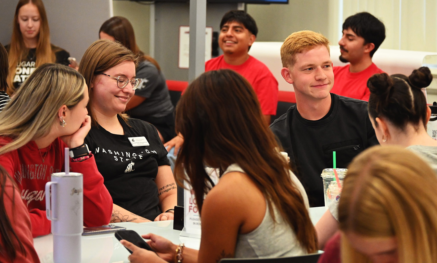 Students gathered for conversations in The Commons Student Center as they attend the Office of Academic Engagement's orientation for the next academic year.