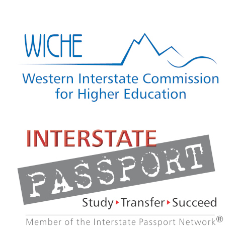 Official logos of the Western Interstate Commission for Higher Education (WICHE) and its Interstate Passport program.