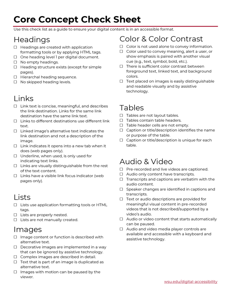 Core concept check sheet (PDF).