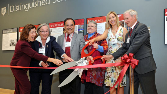 The ribbon about to be cut.