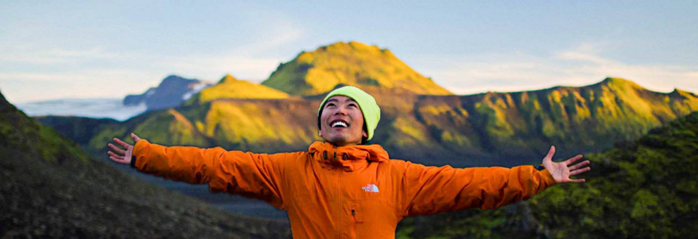 Scott Shigeoka studying abroad in Iceland.