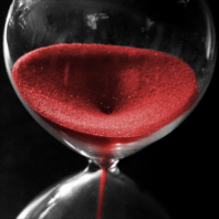 Hourglass symbolizing a deadline.