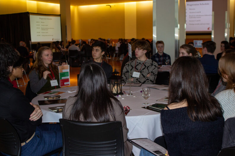 Full resolution of Morgan Chester and Jordan Martell hosting a table talk.