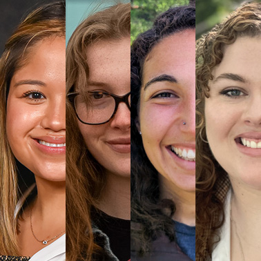 Fulbright 2025 recipients Nikki Delgado, Hollen Foster-Grahler, Marwa Mahmoud, and Sydney Smith.