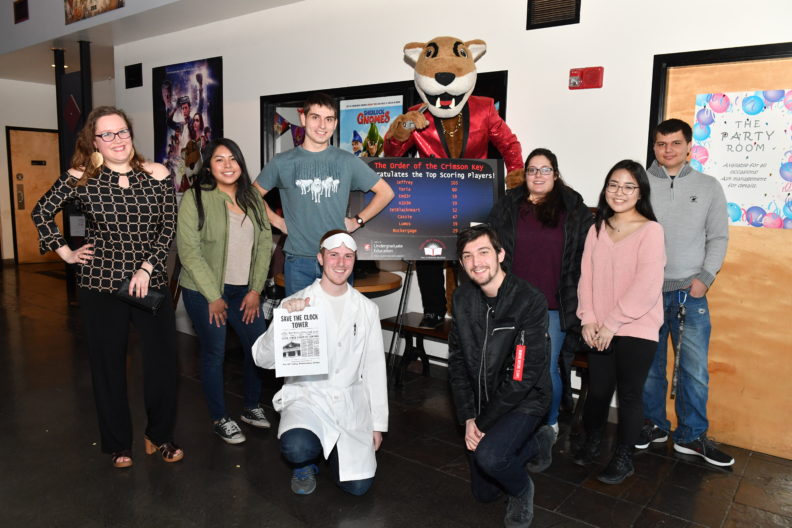 Winners of the Order of the Crimson Key competition pose as a group for a photo. Select to view full resolution version.