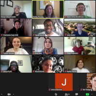 Screenshot of a Zoom meeting from the orientation event for summer 2020 REU students.
