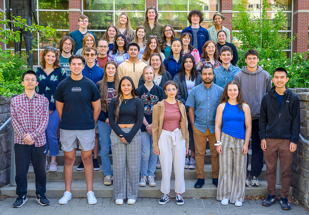 Participants of the 2023 Summer Undergraduate Research Program outside CUE building.