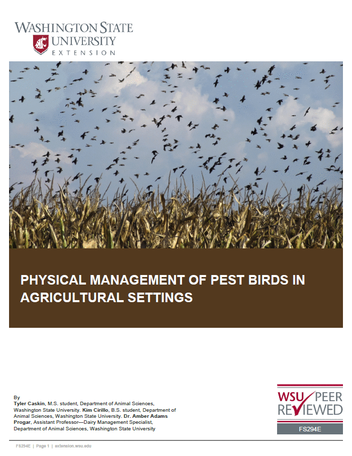 Physical management of pest birds in agricultural settings