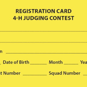 Registration Card--4-H Judging Contest (yellow)