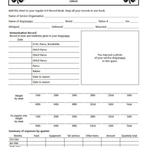 Guide Dog Puppy Project Record