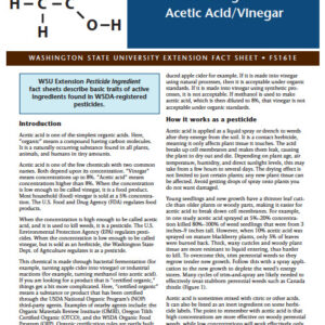 Pesticide Ingredient: Acetic Acid/Vinegar (Home Garden Series)