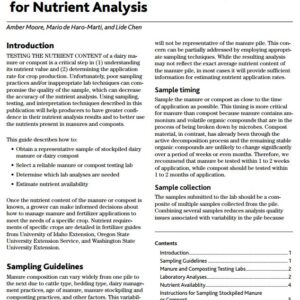 Sampling Dairy Manure and Compost for Nutrient Analysis
