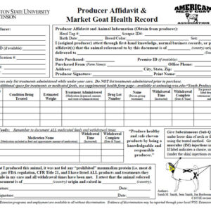 Producer Affidavit & Market Goat Health Record