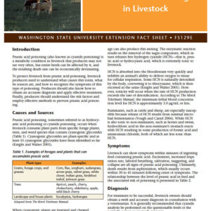 Prussic Acid Poisoning in Livestock