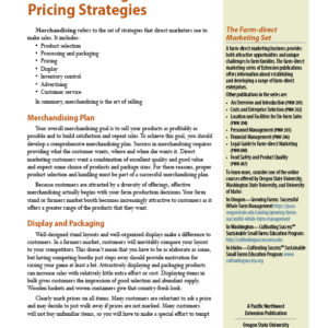 Farm-direct marketing: Merchandising and pricing strategies
