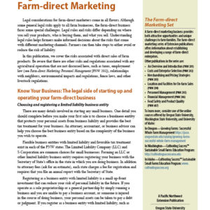 Farm-direct Marketing: Legal Guide to Farm-direct Marketing