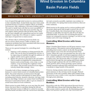 Controlling Early Season Wind Erosion in Columbia Basin Potato Fields