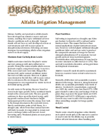 WSU Drought Advisory: Alfalfa Irrigation with Reduced Water Supplies