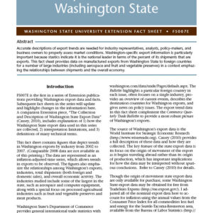 Export Trends in Washington State